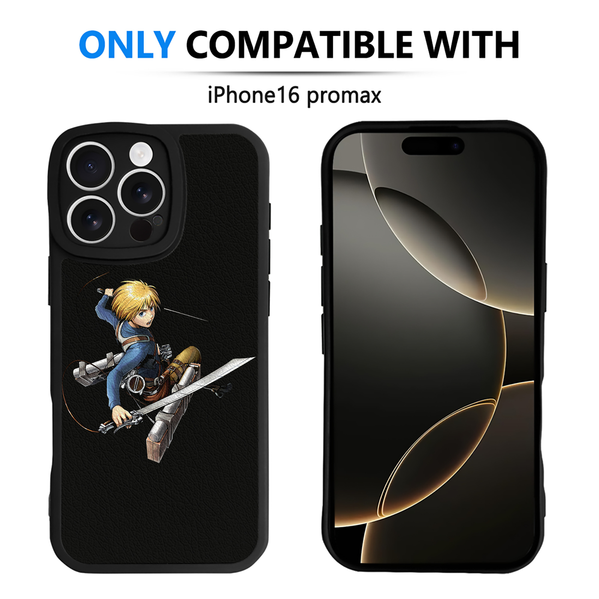 （画像用） 進撃の巨人 アルミン·アルレルト Attack on Titan Armin Arlert 【iPhone 16シリーズ対応】シリコンスマホケース（レザー調） 材質：シリコン